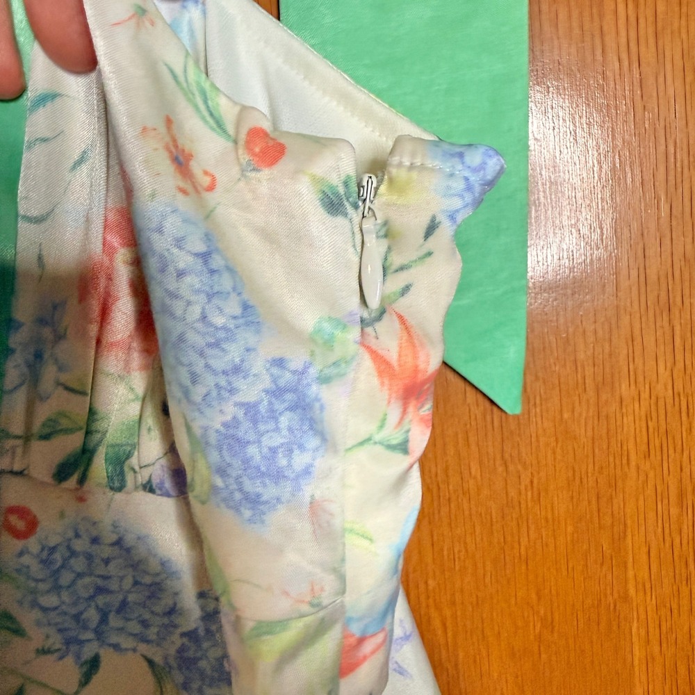 Floral Slip Dress XL Cream GreenNWT Romantic Wedding Guest Cottagecore - Picture 5 of 8